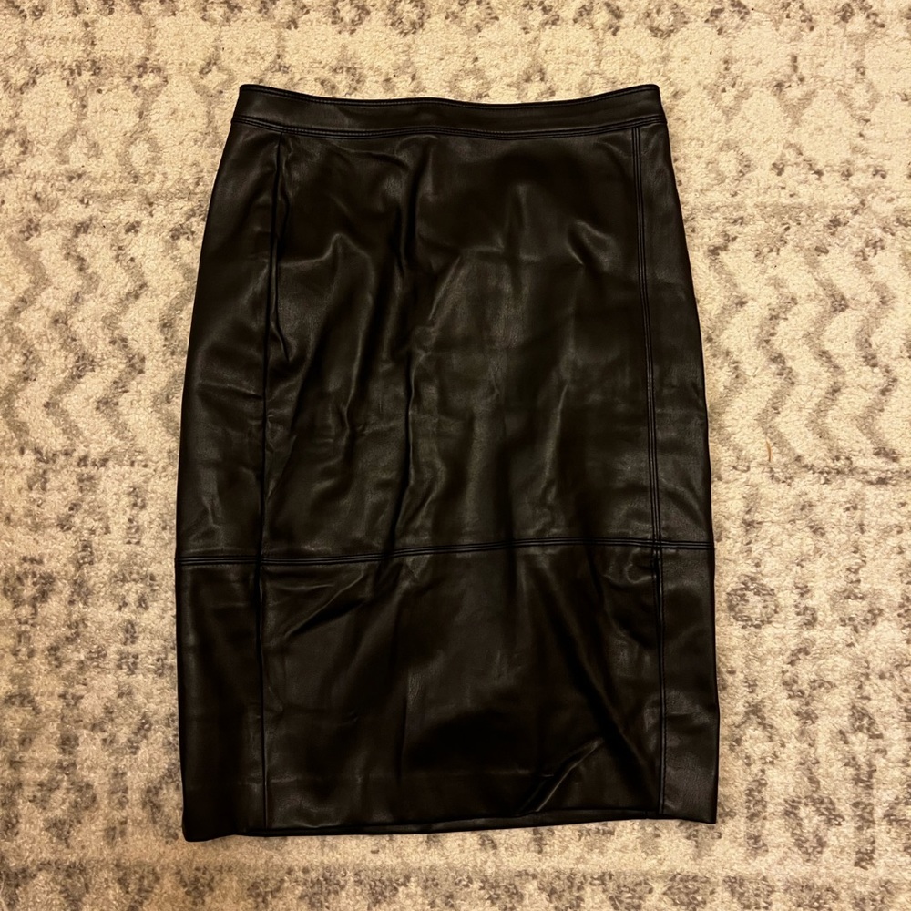 Ann Taylor Midi Faux Leather Skirt